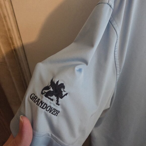 Peter Millar Golf Polo M Maya Blue Summer Comfort Performance Grandover Logo - Picture 6 of 7